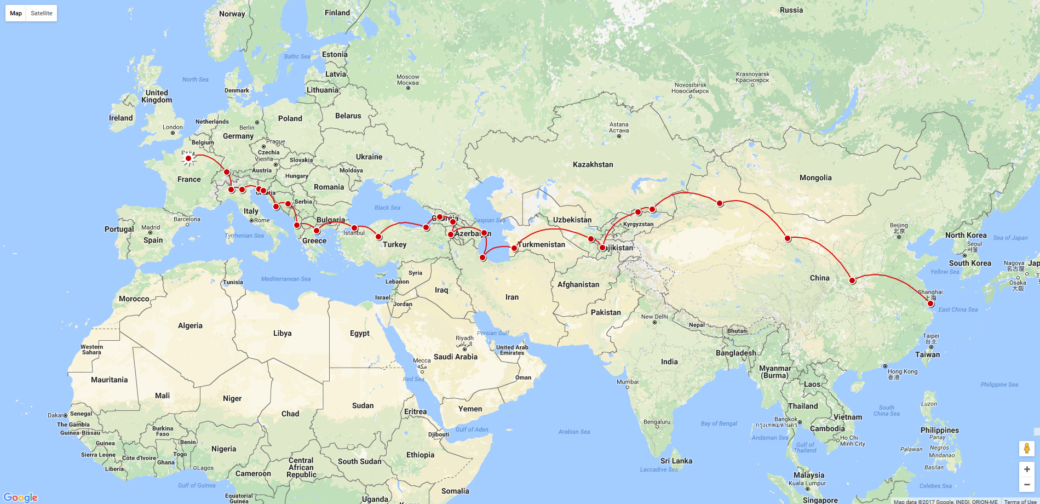 My planned route – Basile's Travel Blog